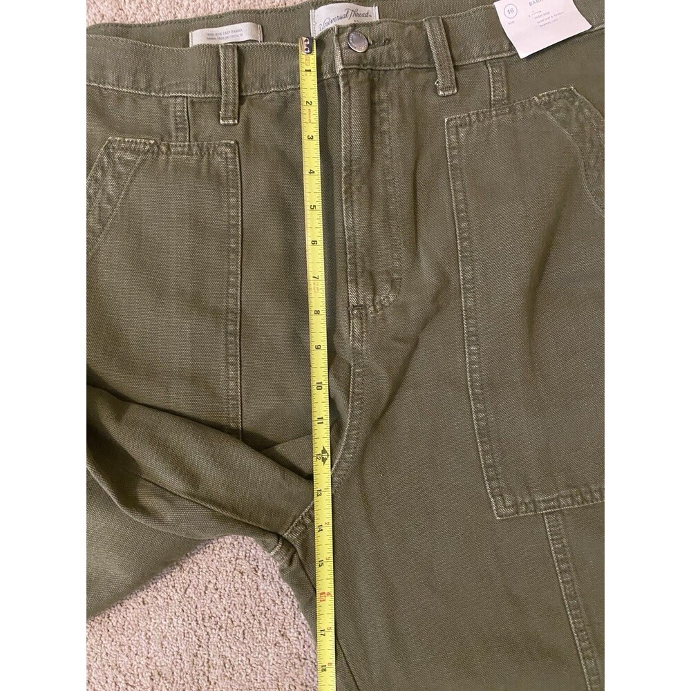 Universal Thread Women's High-Rise Baggy Utility Barrel Jeans Camo Green Size 16 - Picture 9 of 14